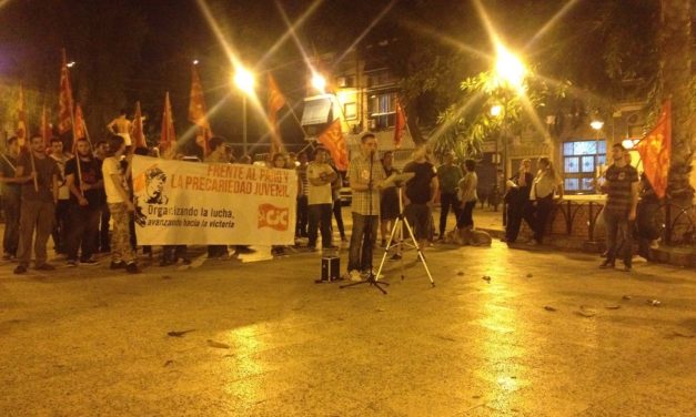 Acto en Málaga contra el paro y la precariedad laboral.