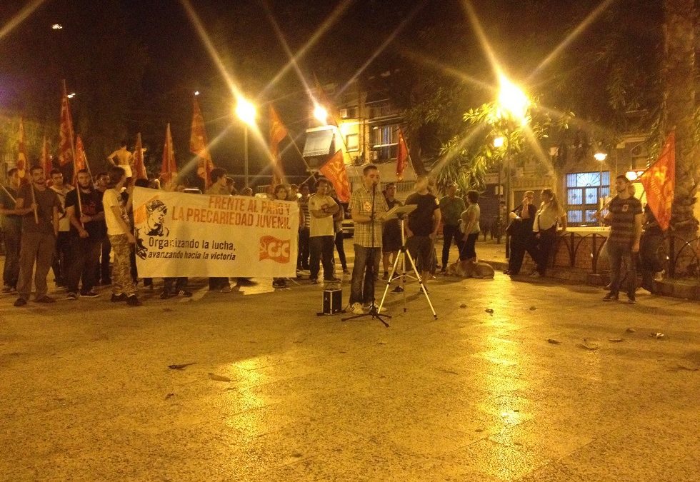 Acto en Málaga contra el paro y la precariedad laboral.