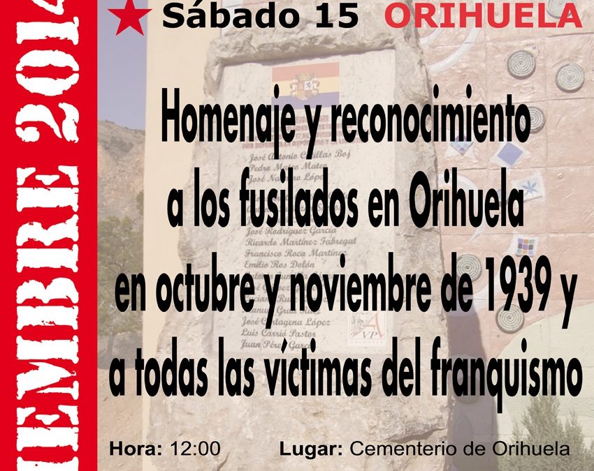 Orihuela Homenaje a los fusilados