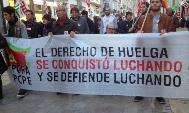 Manifestación en Málaga en Defensa de los Derechos Sindicales.