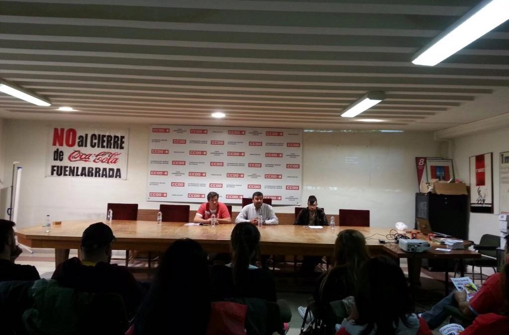 Crónica del acto con los trabajadores de Coca-Cola de la fabrica de Fuenlabrada en Cuenca.