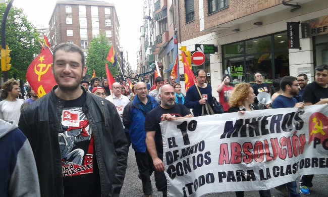 El PCPE-Asturies en las movilizaciones sindicales del 1 de mayo.