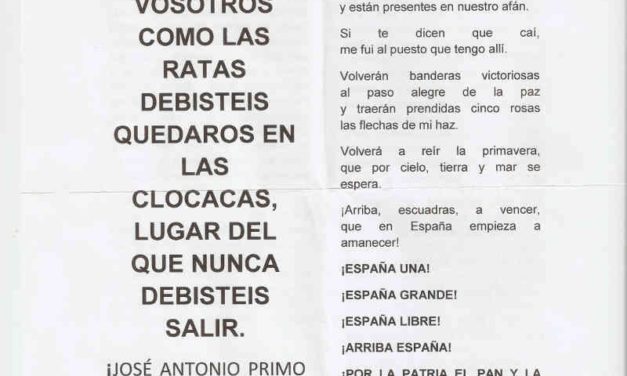 Comunicado contra el fascismo en Orihuela.