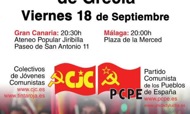 Actos en solidaridad con el Partido Comunista de Grecia en Andalucia y Canarias