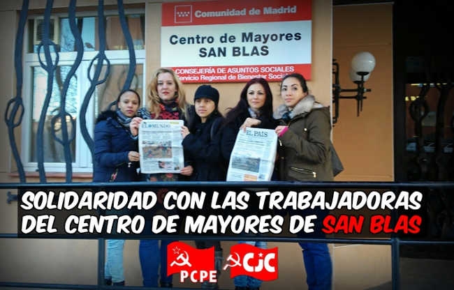 Solidaridad con las trabajadoras del Centro de Mayores de San Blas