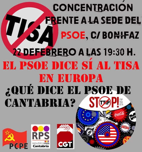 Concentración contra el TISA y el TTIP en Santander