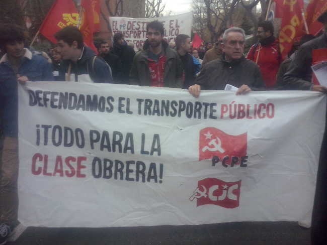 Manifestación contra la nueva privatización encubierta del transporte publico en La Linea 1