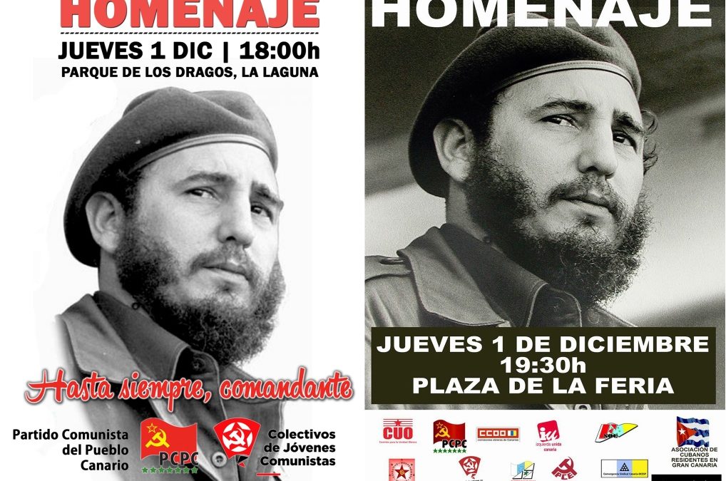 Actos homenaje a Fidel Castro en Canarias