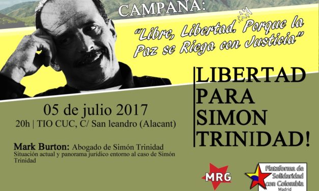 Miércoles 5 de julio en Alacant: Charla «Libertad Simón Trinidad»