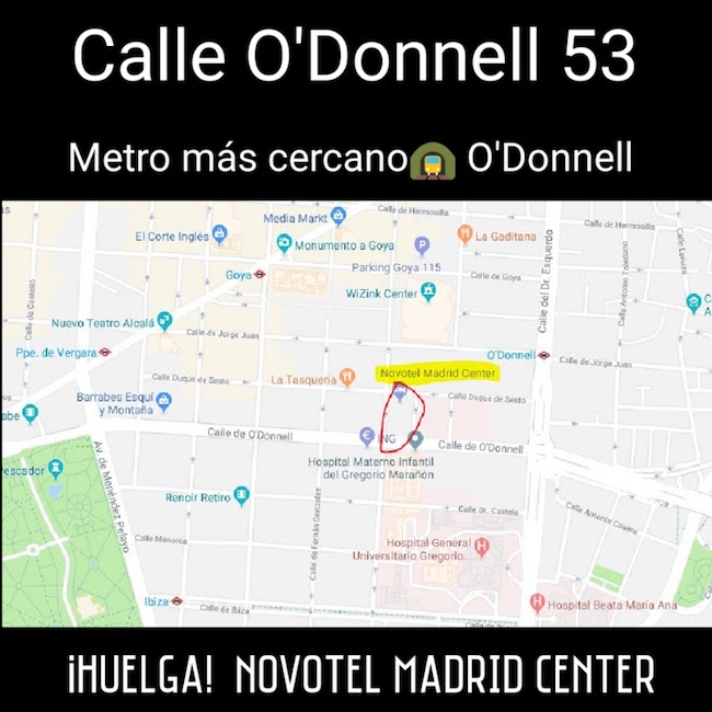 21 abril ¡HUELGA! en NOVOTEL MADRID CENTER