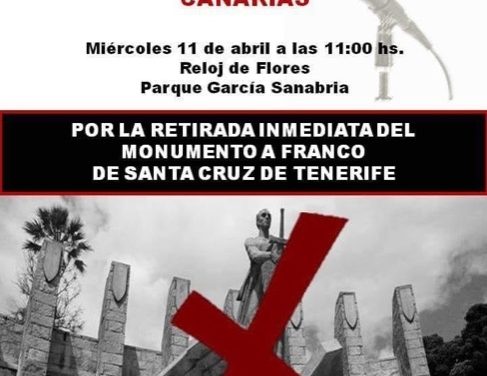 Retirada inmediata del monumento a Franco de Santa Cruz de Tenerife