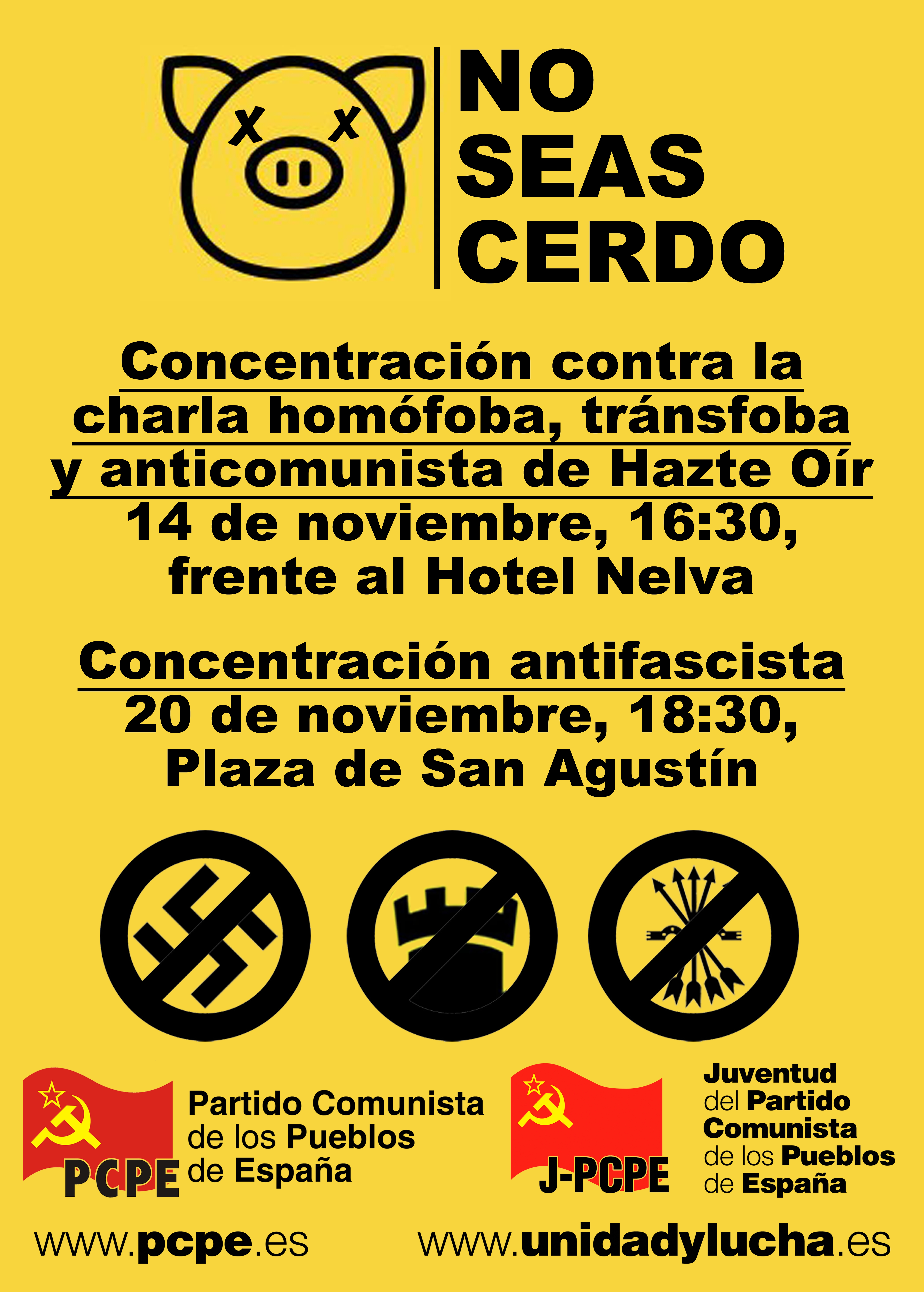 Movilizaciones antifascistas en Murcia los días 14 y 20 de noviembre