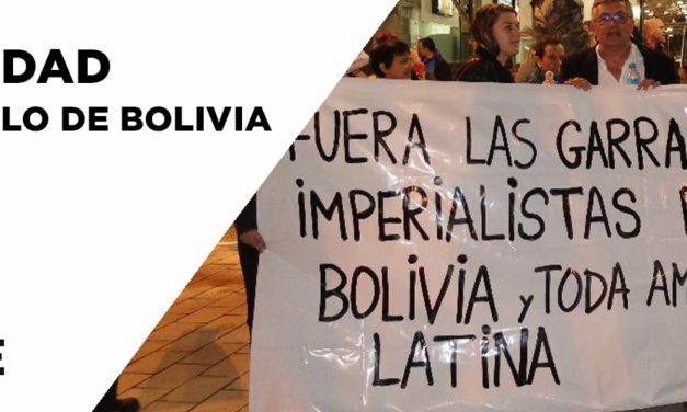 Concentración internacionalista realizada el 13 Noviembre en Solidaridad con el pueblo boliviano