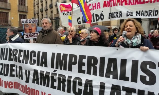 Manifestación de repulsa al golpista usurpador Juan Guaidó en su visita a Madrid