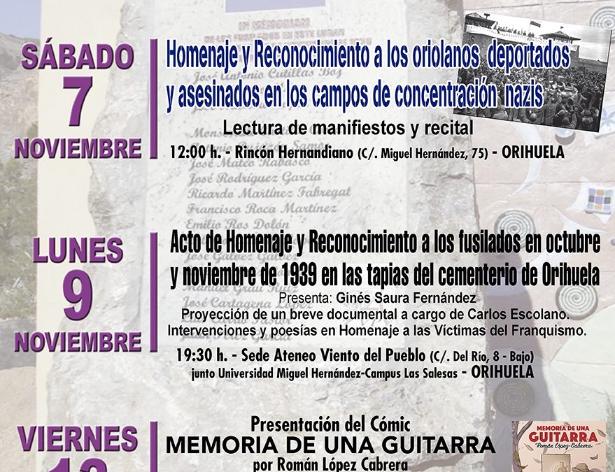 ​Jornadas de memoria histórica «VIENTO DEL PUEBLO» en Homenaje y Reconocimiento a las víctimas del franquismo.