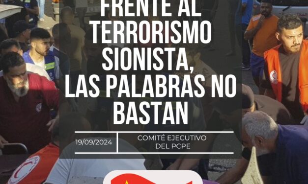 Frente al terrorismo sionista, las palabras no bastan