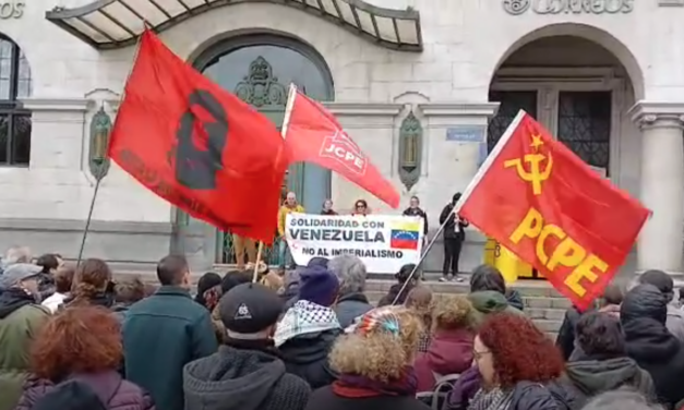 El PCPE en las movilizaciones contra el golpe imperialista y en defensa de Venezuela a lo largo de todo el estado.